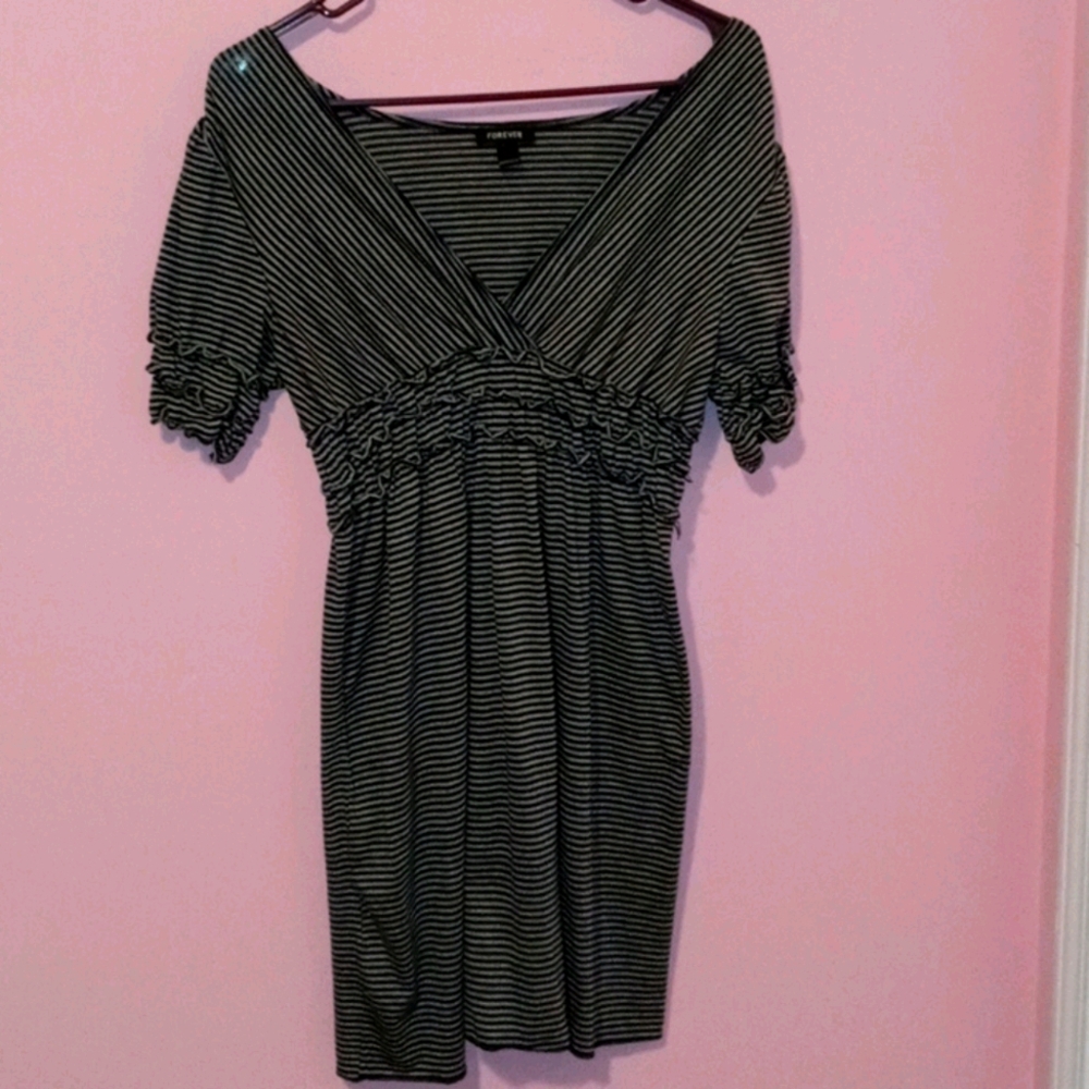 Striped and Ruffled Dress